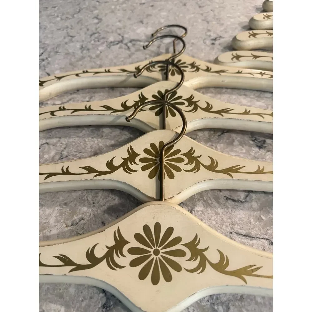 Set of 8 1960s Vintage Italian Florentine Gilt Wood Clothing Hangers